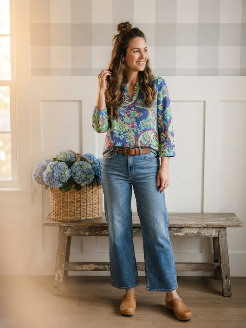 Lilly Pulitzer Blue & Green Paisley Tunic